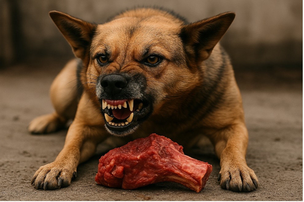 Chien montrant les dents